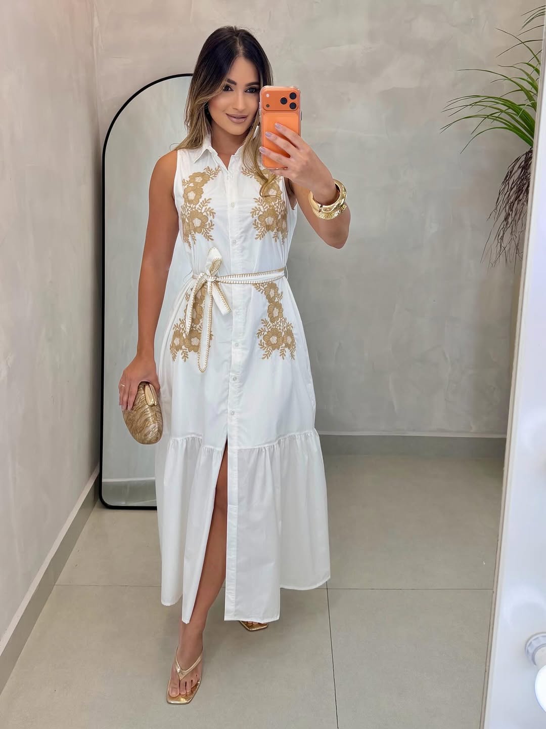 Vestido Chemise Midi